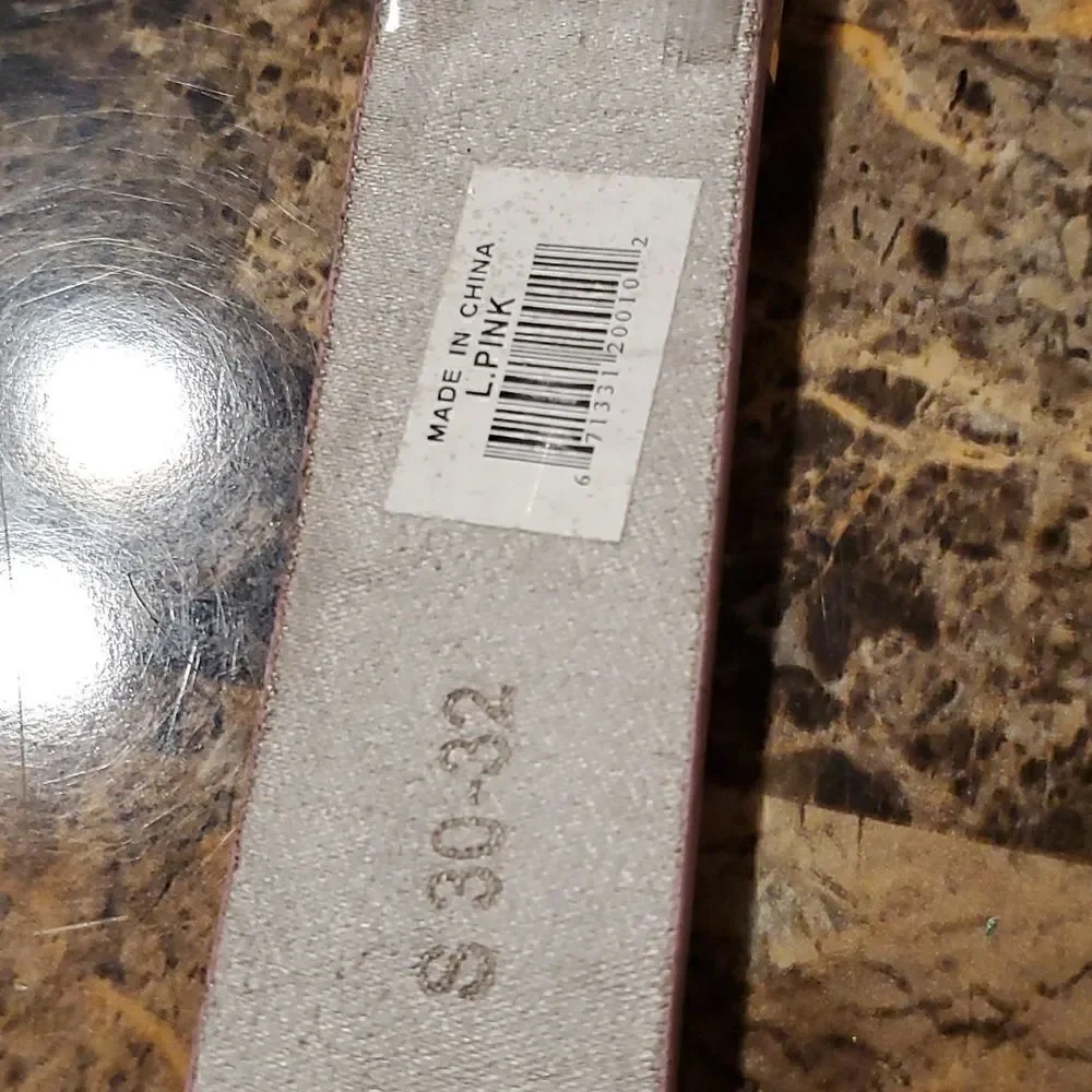 1.5 inch wide dark pink riveted belt
